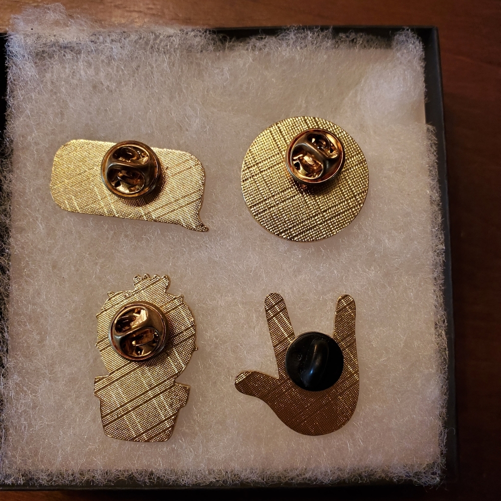 4 Gold Tone Enamel LGBT, K,Bye, Vibes and Cactus Pins - Picture 4 of 8
